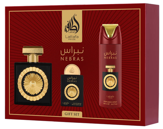 Set Lattafa Nebras edp 100ml + 20ml + deo 200ml - Emy Make Up